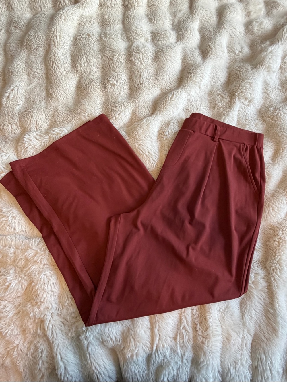 Bobeau 1X Rust Wide Leg Pleat Pants NWOT Stretch Pockets